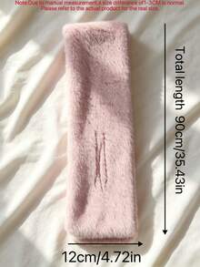 1pc Women's Winter Multi-Use Plush Thick Scarf Solid Color Plush Neck Cover, Cute Plush Scarf For Girls - Multicolor - View 9
