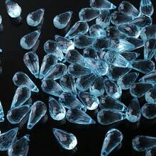 50g Perles en goutte d'eau acrylique charmantes avec trou horizontal 8*17MM, perles de rideau transparentes, perles libres en cristal PET pour décoration de luminaire pendentif, accessoires de matériel fait main, convient aux hommes et femmes pour le port quotidien et les cadeaux de fête - Multicolore - Voir 5