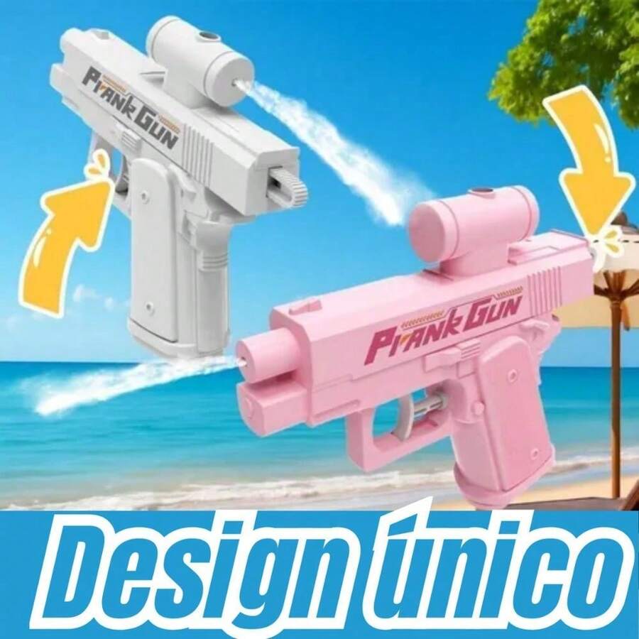 Pistola de água de pegadinha bidirecional reversa, brinquedo divertido manual para brincadeiras aquáticas - Cor aleatoria - Visão 1
