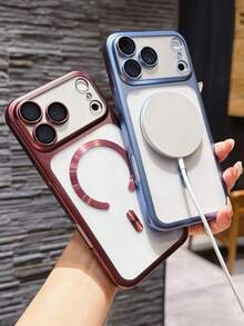 Luxury Matte Translucent Magnetic Phone Case Compatible With IPhone 18 Pro Max 17ProMax 17Pro 17Air 17 Pro Max 16 15 14 13 Pro Max Cases For Magnetic Wireless Charging Shockproof Back Cover - Cherry Red - View 6