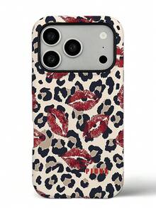 GIIPPA 1pc Leopard Print Red Lips Pattern Design, Phone 17 Pro Max Phone Case, Compatible With Phone 16 Pro Max, 15 Pro Max, 14 Pro Max, Korean Style High-End Fashion Fun Phone Case, Suitable For 11/12/13/14/15/16 Pro Max Plus, Elegant Design For Men And Women, Perfect Gift For Girlfriend On Christmas, Valentine's Day, Easter, Wedding Season And Birthday! - Multicolor 1 - View 1