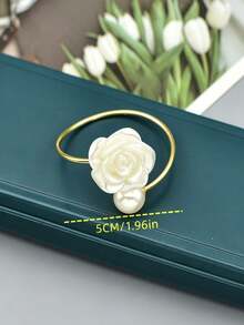 1/6/12/20pcs Exquisite Table Decor Wedding Pearl Rose Napkin Rings - Multicolor - View 9