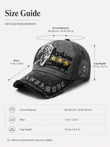 1pc Vintage Washed Denim Baseball Cap, Letter Embroidery, Distressed Frayed Brim, Adjustable Casual Outdoor Sports Sun Hat, Unisex - Letter Embroidery Style - View 9