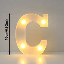 قطعة واحدة من أضواء حروف ماركي LED بحجم 21 سم لديكور المنزل، أضواء حروف ليلية LED لحفلات الزفاف وأعياد الميلاد، مصباح إشارات حروف مضيئة لديكور الفصول الدراسية والسكن الجامعي - أبيض - مشاهدة 40