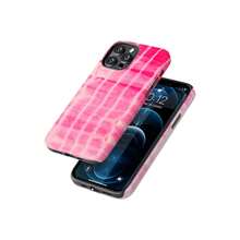 桃粉色紮染格紋手機殼，適用於 iPhone 17 16 15 14 13 12 11 Pro Max - 粉色 - 查看 4