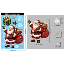 Christmas Stickers Creative Snowflake Snow House Glass Stickers Cartoon Santa Claus Static Cling Stickers, Holiday And Party Decoration Window Decals, Home Stickers Glass Window Display Decoration Wall Stickers - 1PC - View 9