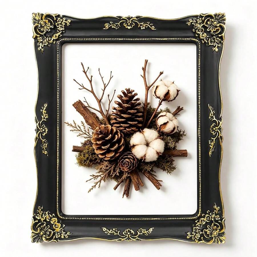 Open Picture Frame For Canvas Paintings, Gallery Walls, DIY Craft Projects | No Glass Or BacFKing, 8x10 Inch Opening, Black With Gold A - Black-straightEdges - View 1
