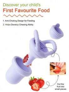 1 pieza Vajilla personalizada con patrón de nombre a pedido, impresa en silicona, alimentador de frutas y verduras para suplementos alimenticios - Multicolor - Ver 8