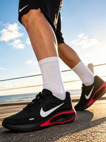 Nike New Casual Sports Shoes JOURNEY RUN Men's Breathable Cushioned Running Shoes - Black, White, Red - View 2