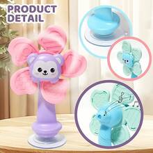 1pc Baby Infant Animal Suction Cup Rotating Toy, Textured Handle Design, Sensory Cognition Grasping Ability Rattle, Fine Motor Skills Training - Multicolor - View 7