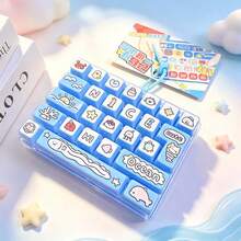 New Adult Keyboard Stress Relief Fingertip Button Keychain, 26-In-1 Keyboard Stress Relief Button Fingertip Clicker, Fun Stress Relief, Suitable For Focus And Calm During Work Or Study, Time-Killing Button Stress Relief Toy 26 Keyboard Stress Relief Fingertip Keyboard Button Keychain Toy Bag Pendant - Multicolor - View 8
