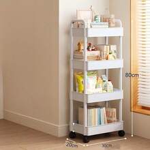 1pc Wheeled Bathroom Storage Rack, Floor-To-Ceiling Multi-Layer Mobile Snack Organizer, Suitable For Kitchen And Bathroom, Ideal For Holiday Parties, New Semester, Thanksgiving, Valentine's Day And More - Multicolor - View 14