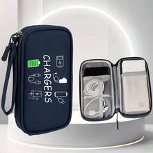 緊湊型旅行收納包，專為電子配件設計，完美收納線材、充電器、智慧型手機、USB隨身碟等，所有物品皆安全存放於保護收納袋中 - 藍色 - 查看 13