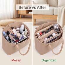 1pc Small Medium Large Extra Large Multi-Functional Inner Bag Makeup Bag Toiletry Bag Organizer Bag Foldable Detachable Inner Bag Pouch - Black - View 11