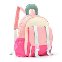 Custom Embroidered Mini Colorblock Backpack, Cute And Stylish Lightweight Small Daypack, Fashionable Double Strap Shoulder Bag For Daily Use, Travel, Back-To-School - Multicolor - View 10