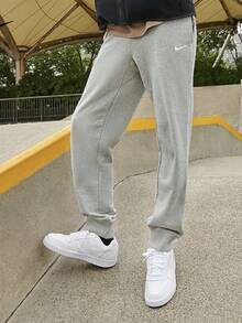 Nike Elastic Waist Cuff Fitness Sports Pants Men's Style-528717-063 - Light Grey - View 7