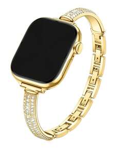 1pc Women's Rhinestone Bracelet Watch Band, Compatible With Apple Watch S11/S10/9-1 And Ultra Se, Fits 38/40/41/42/44/45/46/49mm Dial - 42/44/45/49mm & 46mm (S10/11) - View 1