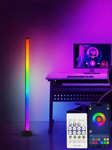 APP Smart RGB Corner Floor Lamp, USB Powered, Multi-Color Dimmable LED, Nordic Style Ambient Light, Suitable For Living Room, Bedroom, Game Room, Adapter Not Included - Multicolor - View 3