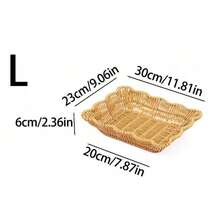 1pc Multifunctional Oval-Shaped Woven Storage Basket - Plastic Rattan Design, Suitable For Storing Fruits, Snacks, Utensils, Fresh Flowers And Miscellaneous Goods, Shelf Decor, Home Decor - Rectangular Lace - View 10