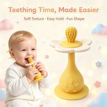 2PCS/Set Mainan Gigit Bayi Berbentuk Bunga + Mainan Meja Bayi Berbentuk Bunga, Alas Hisap Kuat, Dapat Ditempelkan di Meja atau Kamar Mandi, Desain Empeng Berbentuk Bunga, Mainan untuk Mengonsumsi Gusi Bayi yang Sedang Tumbuh Gigi - MultiWarna - View 7