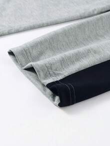 1pc Young BoyRetro American Side Stripe Patchwork Wide Leg Relaxed Fit Draped Casual Long Pants - Light Grey - View 9