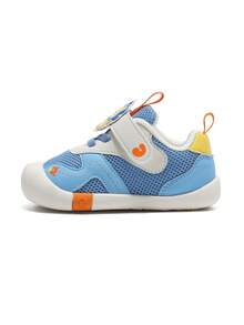 mini bala Baby Walking Shoes 2026 New, Mesh Splicing Cartoon Lion Decor Hook & Loop Soft Sole Breathable Toddler Shoes - Blue Tint - View 2