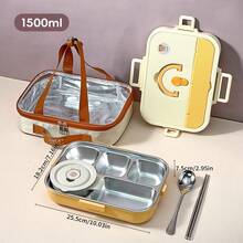 304 Stainless Steel Lunch Box, Bento Box Adult, Leakproof Japanese Bento Box With Utensils And Soup Bowl, Microwaveable Metal Lunch Box, Stainless Steel Containers With Lids, For School Student - Multicolor - View 17