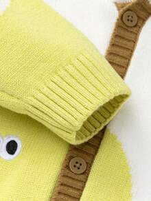 Balabala Kids Knit Cardigan Sweater Soft Long Sleeve Pullover Jacket Cute Fall Winter Baby Clothing - Yellow-green Hue - View 7
