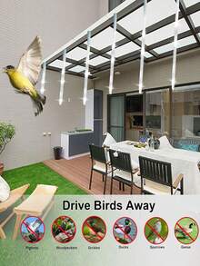 1pc Laser Reflective Bird Repellent Tape, Shiny Bird Deterrent Ribbon, Waterproof Bird Repellent Strip For Yard, Farm, Orchard, Repels , Sparrows, Pigeons, Wild Ducks, Geese, Outdoor Pest Control Bird Repellent Tape - A - View 4