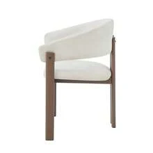 2 Esszimmerstühle Aus Metall In Holzoptik, Bequem Und Atmungsaktiv, Geeignet Für Esszimmer, Wohnzimmer, Cafés, Moderner Stil, Leinenstoff, Walnussholzfarbe - Brown - View 10