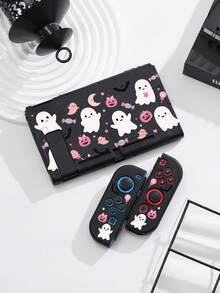 Cailai, Halloween Bat & Little Ghost Pattern Switch Console Protective Case, Compatible With Switch OLED And Switch Console, Made Of Soft TPU Material, No Disassembly Required, Anti-Drop & Anti-Dust, Ideal Gift Compatible With Switch Gamers, Elegant & Cute Switch Console Protective Case. - View 6