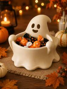 Mangkuk Permen Hantu Halloween, Piring Permen Hantu Lucu dan Kotak Penyimpanan Camilan, Mangkuk Sajian Camilan Menyeramkan untuk Pesta Halloween, Dekorasi Meja, Dekorasi Musim Gugur untuk Rumah dan Dapur, Penyimpanan Permen dan Kue - Kotak penyimpanan permen - View 3