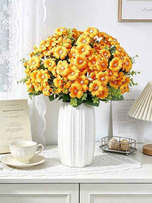 1pc Artificial Rose & Morning Glory Bouquet, Suitable For Home Decor, Kitchen Decor, Autumn Decor, Outdoor Decor, Table Decor, Wedding Decor, Artificial Plants, Women's Gifts, Back To School Season