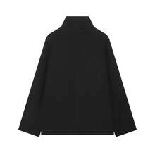 Seelio Autumn/Winter New Women's European And American Style Fashion Minimalist Double-Breasted Overcoat - Black - View 3