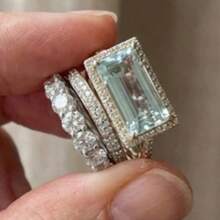 Vintage Geometric 3pcs Adjustable Stackable Exaggerated Ring Set, Women's Daily Fashion Gift Rings - Silver - View 3