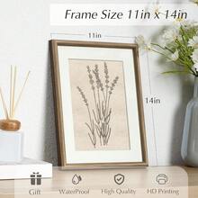 Framed Canvas Wall Art, Nature Wildflowers Art Prints, Vintage Neutral Decor For Living Room Bedroom Dorm Hallway Bathroom, Rustic Farm - Lavender - View 4