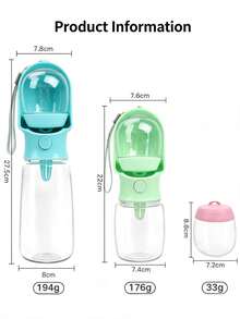 1pc Dog Walking Water Bottle, Press-Type Portable Pet Water Dispenser, Leak-Proof Outdoor Water Cup With Lanyard, One-Hand Operation Travel Feeder, Suitable For Small Dogs, Medium Dogs And Cats - 500ml - View 8