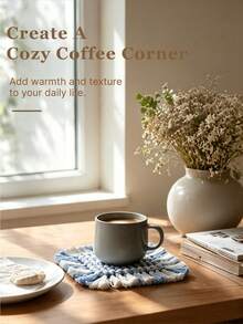 Bohemian Hand Woven Dual Use Coasters Placemats Cotton Fringe Table Mats Heat Insulation Non Slip Drink Coasters Dinner Placemats For Coffee Bar Home Table Decoration - Multicolor - View 2