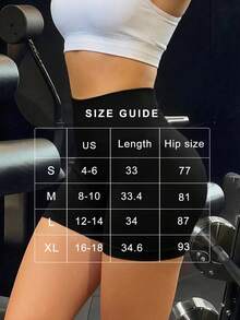 女款休閒運動短褲，黑色無縫高腰提臀素色柔軟修身緊身短褲，適用於瑜伽、跑步、訓練、日常穿著、健身房 - 黑色 - 查看 11