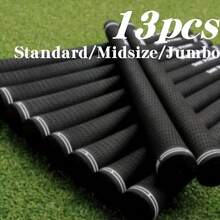 Set Pegangan Stik Golf Pola Saling Terkait 13 Buah - Bahan Karet Premium, Cocok Untuk Pria Dan Wanita - Hitam - View 1