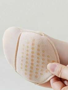 QKC 4 Pcs Soft Sponge Half Palm Pads / Non-Slip Wear-Resistant Fashion Seamless Insoles, Suitable For High Heels And Various Shoe Types - Beige - View 6