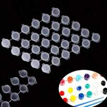 5/10/100pcs Air Paint Cups, 3ml, With Lid, Mini Paint Containers, Strip Paint Jars, Compact And Portable, Suitable For Acrylic Paint And More, Portioning And Storage, School Art, Craft Painting, Back To School Stationery, Paint Portioning Boxes, Paint Jars - Multi-color - View 8