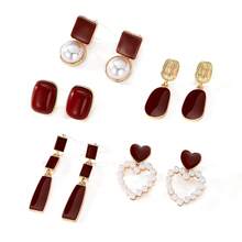 10pcs Women's French Vintage Palace Style Stud Earrings, Luxury High-End Elegant Earring Set - Yellow Gold - View 2