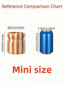 1pc Striped Ceramic Storage Jar, Utensil Holder, Cutlery Caddy With Multi-Color Striped Pattern, Suitable For Kitchen Storage, Tableware Organization, Home Decor, Back To School Supplies, Holiday Gifts - View 5