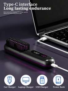 OBOVAY 4/1pc Women's Wireless Straightening Hair Brush Set, Portable USB Rechargeable, Negative Ion Hot Air Brush, Anti-Scald Design, 3 Temperature Settings, 30s Fast Heating, Suitable For All Hair Types, Travel Convenient, Best Christmas Gift - Multiple Styles - View 10
