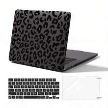1pc Black-Grey Matte Leopard Print Neo Protective Case, Compatible With MacBook Air 15"/13" M5 Pro 16"/14", Hard PC Matte Split Design Neo Protective Case, Fashion Digital Accessory, Suitable For Office Workers And Back To School Season - View 8