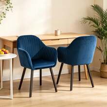 Relax Chair With Armrests, Reception Chair, Table Chair, Accent Chair, Dining Chair, Living Room Chair (Only 2PCS Chairs), 42 X 50 X 81 Cm - Black - View 6
