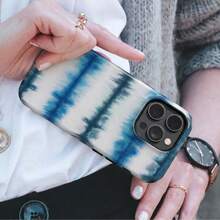 Blue And Teal Watercolor Ripple Texture Phone Case, Compatible With IPhone 17 16 15 14 13 12 11 Pro Max - Blue - View 4