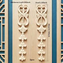 2pcs Solid Wood Carving Decals, Home Decorations, Woodworking Supplies, Suitable For Cabinets, Doors And Windows, Furniture, Background Walls, Porches, Offices And Other Decorations, Holiday Decorations, DIY Decorations. - Multicolor - View 13