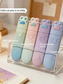 1 buah/4 buah/8 buah Pita Koreksi Cakar Kucing Mini Portabel, Seri Warna Gradien Gaya Gadis Lucu, Cocok Untuk Pekerjaan Rumah Siswa, Ulasan Ujian, Koreksi Buku Catatan Dan Penggunaan Pembelajaran Sehari-hari - Pita Koreksi - View 7